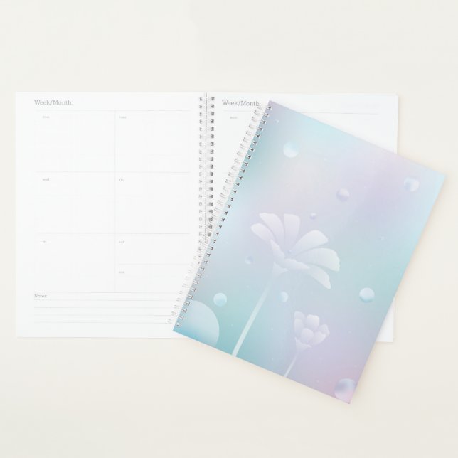 Planejador Diário de Capa Dura Calm Flower (Exibição)