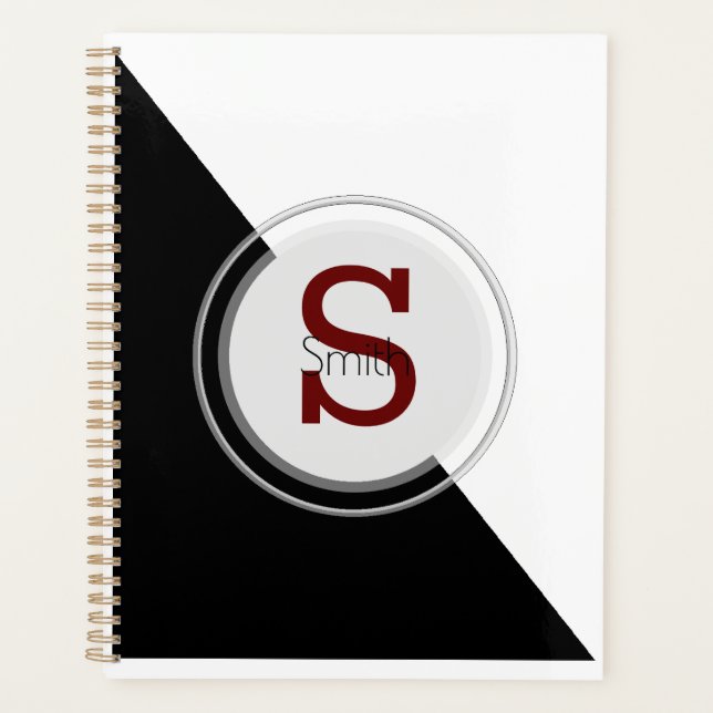 Planejador Diário de Gráfico de Blocos de Monogram (Frente)