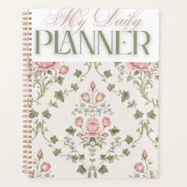 Planejador Diário Floral Damask Clássico "Meu Plan