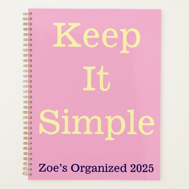 Planejador Diário - Mantenha-O Simples Formato Per (Frente)