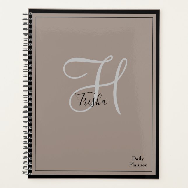 Planejador Diário Monogram com Tampa de QUALQUER c (Frente)