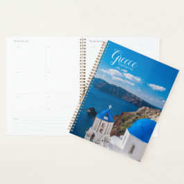 Planejador Diário Semanal de Santorini Grécia