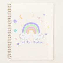 Planejador Diário Sonhos Arco-Íris Pastel