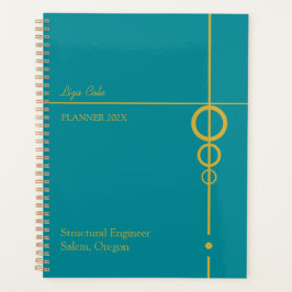 Planejador Dourado e preto elegante