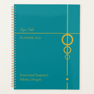 Planejador Dourado e preto elegante