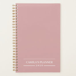 Planejador Dusty Rose 2026 | Nome e Ano Personaliz
