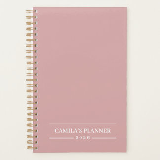 Planejador Dusty Rose 2026 | Nome e Ano Personaliz