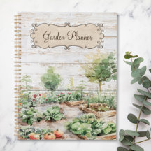 Planejador e Diário de Jardim de Legumes em Madeir