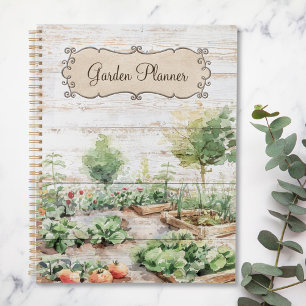 Planejador e Diário de Jardim de Legumes em Madeir