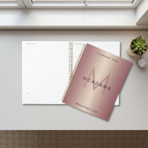 Planejador Empresarial Personalizado em Rose Gold