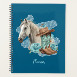 Planejador Espiral de Cavalo Western - Azul Marinh