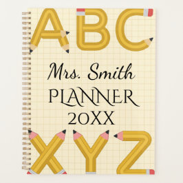 Planejador Espiral de Lápis ABC Personalizado para