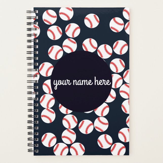 Planejador Espiral Personalizado do Baseball (Frente)