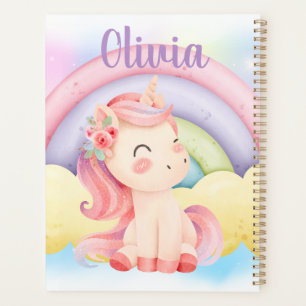 Planejador Espiral Personalizado do Unicórn - Pres