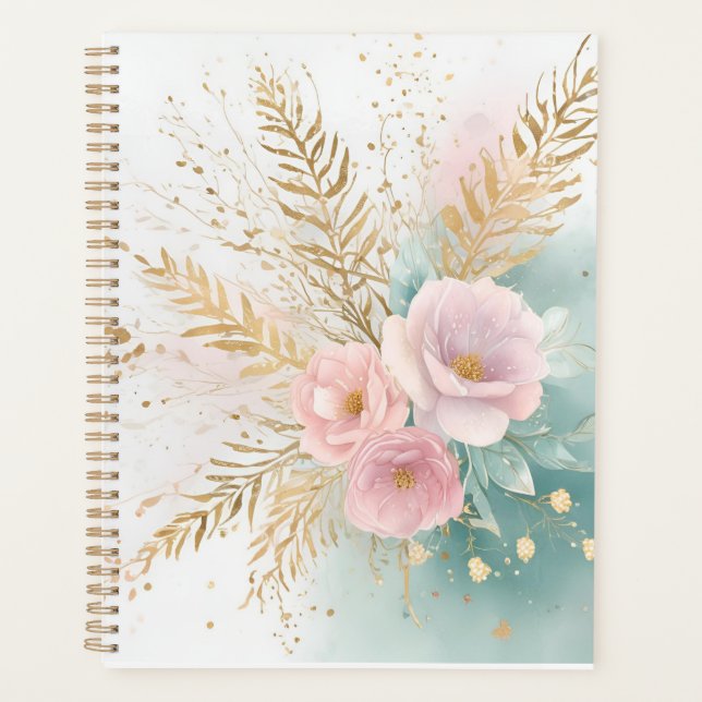 Planejador Estético Floral Boho | Celestial e Past (Frente)