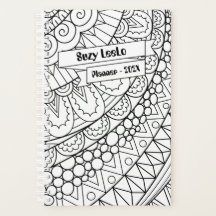 Planejador Estilado de Coloração de Adultos Preto