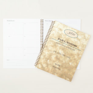 Planejador executivo corporativo Dourado Elegante