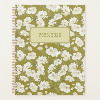 Planejador Floral Creme Verde Amarelo