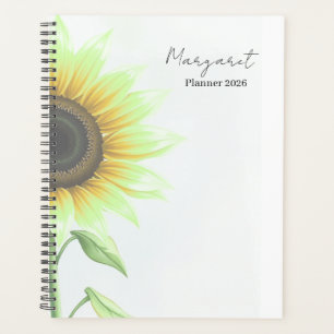 Planejador Floral de Girassol Nome Personalizado 2
