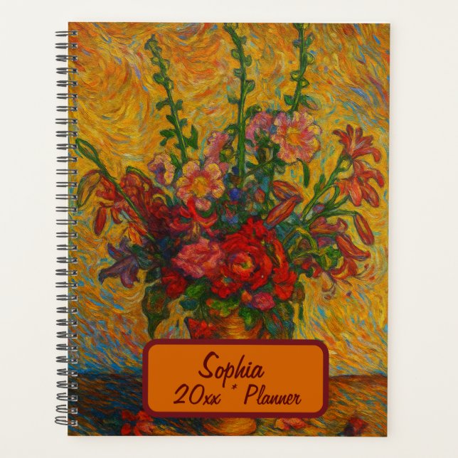 Planejador Floral Nome Personalizado (Frente)