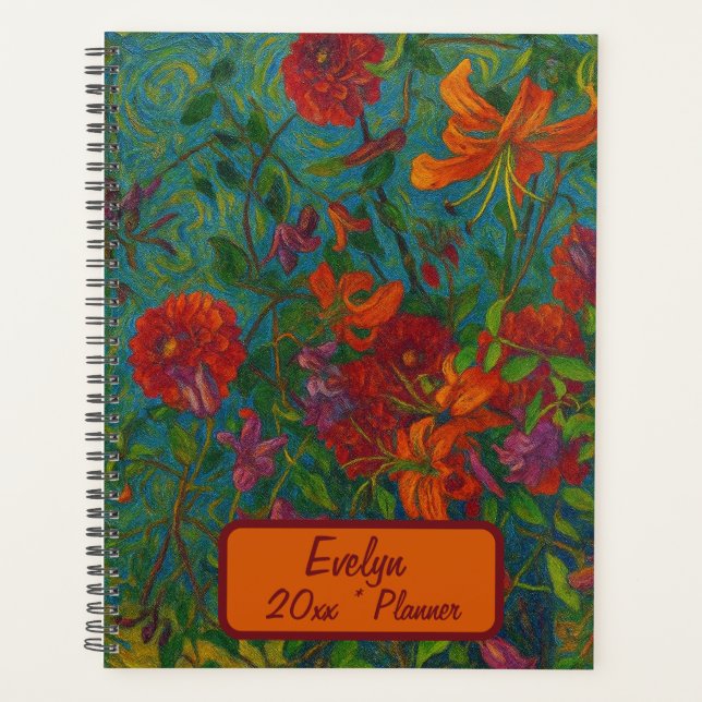 Planejador Floral Nome Personalizado (Frente)
