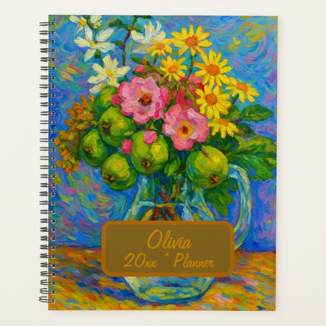 Planejador Floral Nome Personalizado (Frente)