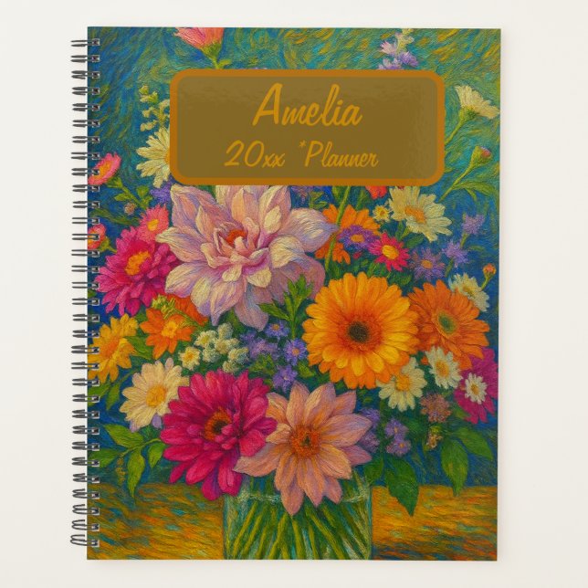 Planejador Floral Nome Personalizado (Frente)