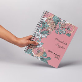 Planejador Floral Rosa DIY: Seu Estudo Personaliza