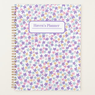 Planejador floral roxo personalizável