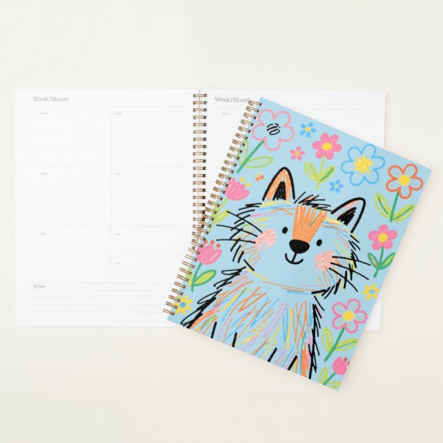 Planejador Gato Rabisco Azul (Exibição)