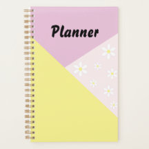 Planejador Geométrico Pastel com Flores de Margari