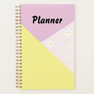 Planejador Geométrico Pastel com Flores de Margari