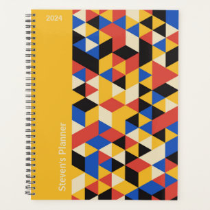 Planejador Geométrico Personalizado Retro Bauhaus