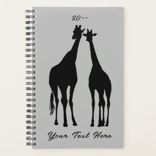 Planejador Girafa de casal com Texto Personalizado