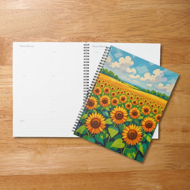 Planejador Girassóis (Planner with sunflowers)