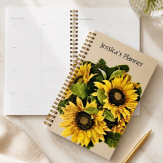 Planejador Girassol 5.5" x 8.5" - Personalizado