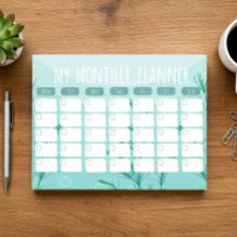 Planejador Mensal de Bloco de Notas Subaquático