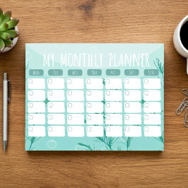 Planejador Mensal de Bloco de Notas Subaquático