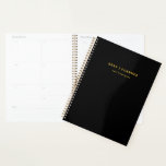 Planejador Mensal Semanal para Business Bulk Não A<br><div class="desc">Planeador na moda preto e ouro com layouts semanais e mensais não datados. Ideal para ofertas corporativas,  internamento de clientes e kits de produtividade de equipe. Personalizar para pedidos em massa.</div>