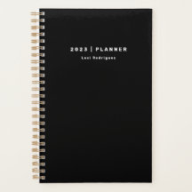 Planejador mensal/semanal preto e branco 2023