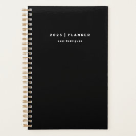 Planejador mensal/semanal preto e branco 2023