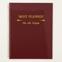 Planejador Minimalista Burgundy Gold