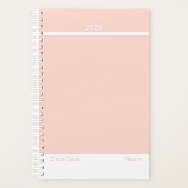 Planejador Minimalista de Pêssego Suave (Frente)