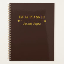 Planejador Minimalista Espresso Dourado