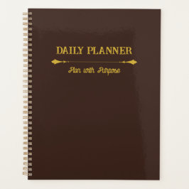 Planejador Minimalista Espresso Dourado