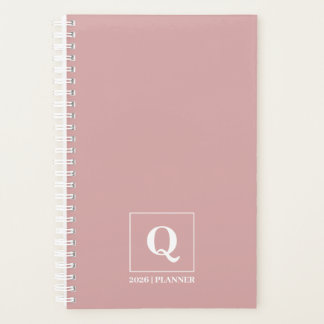 Planejador Minimalista Feminino Rosa Po dusty 2026