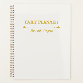 Planejador Minimalista Marfim Dourado