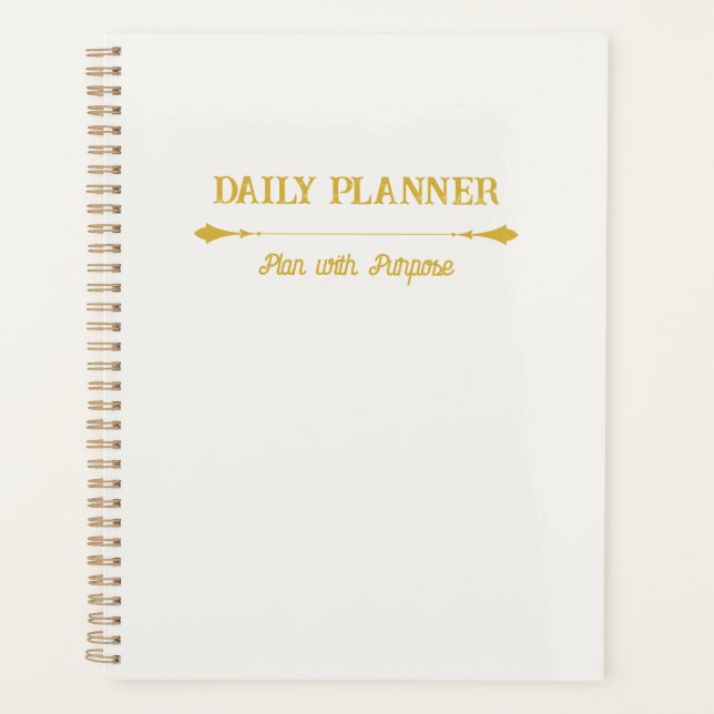 Planejador Minimalista Marfim Dourado (Frente)