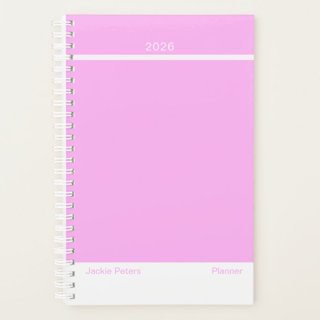 Planejador Minimalista Rosa Chiclete (Frente)