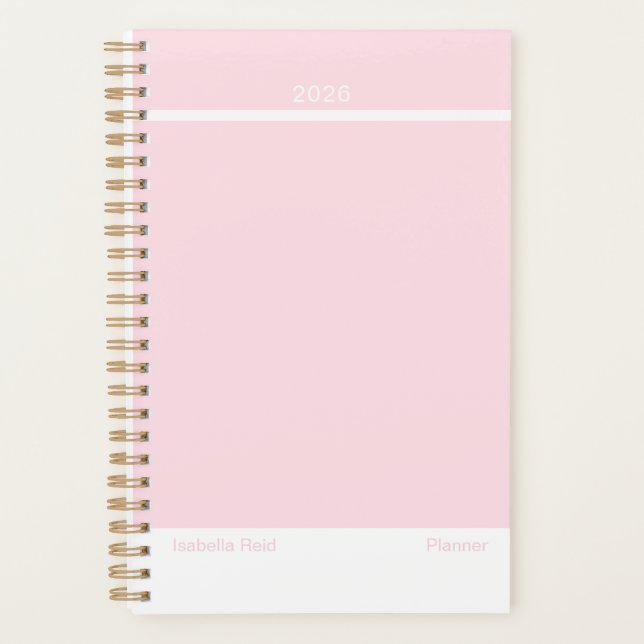 Planejador Minimalista Rosa Pálido (Frente)